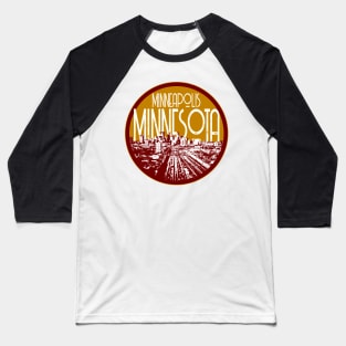 Minneapolis Skyline Decal Baseball T-Shirt